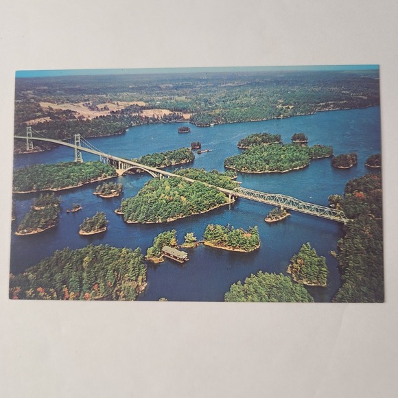Marsham Other - Vintage Thousand Islands Ontario Canada Bridge Aerial View Postcard